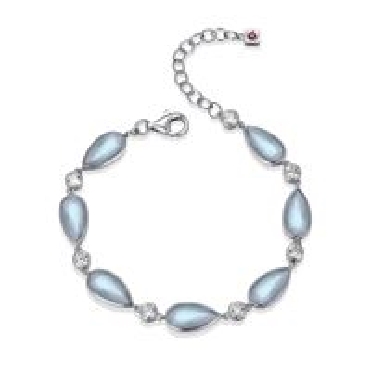Sterling silver Elle   ethereal drops   with synthetic blue topaz bracelet 6.5+1.5