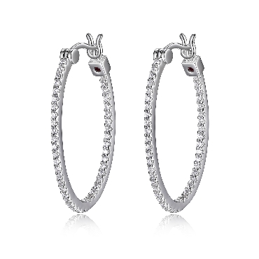 Sterling silver elle   rodeo drive   Large oval hoops.