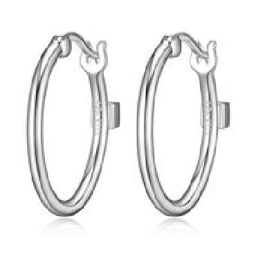 Sterling silver Elle®   Lyra   20mm hoops and signature ruby.