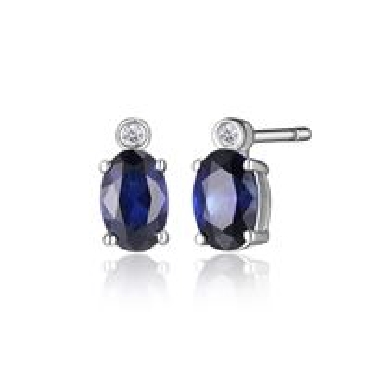 Sterling silver Elle   Blue Star   synthitic sapphire 6x4mm.
