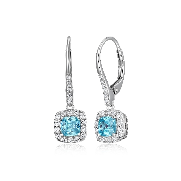 Sterling silver ELLE Radiance Blue cx earrings