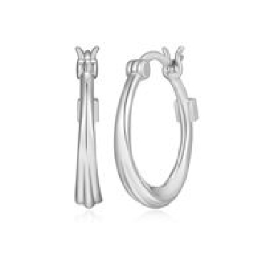 Sterling silver Elle® swirl hoops 30mm