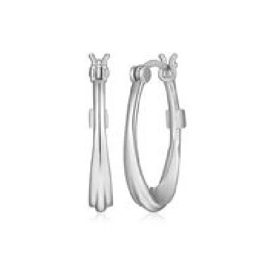 Sterling silver Elle® swirl hoops earrings 15x22mm