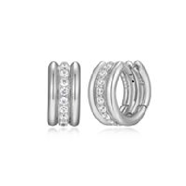 Sterling silver Elle® goddess rhodium hoops 26mm