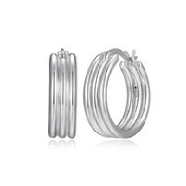 Sterling silver ELLE® goddess hoops.