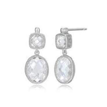 Sterling silver ELLE® essence post earrings.