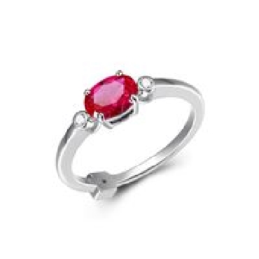 Sterling silver Elle ring   holiday stars  ; oval 7x5mm synthetic ruby and signature ruby.
Size 8