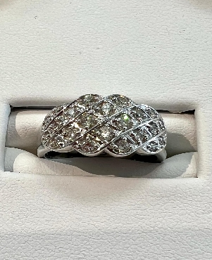 14K white gold diamond band
Total diamond weight: .40 carat