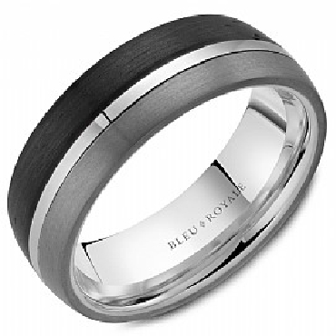 14k white gold; forged carbon fiber and tantalum band.7.5mm wide
2.2mm thick
high polished ecenter and sand paper edges.