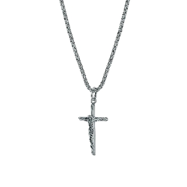 Italgem stainless steel gun IP Jesus cross 22   necklace.