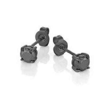 Italgem stainless steel black matte IP black CZ 4mm stud earrings