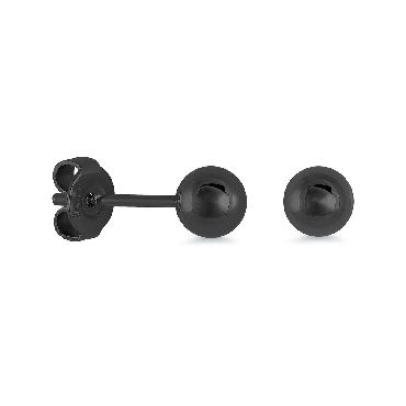 Stainless steel Black IP polished 5mm ball stud earrings
