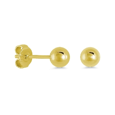 Italgem stainless steel gold ip polished 5mm ball stud earrings