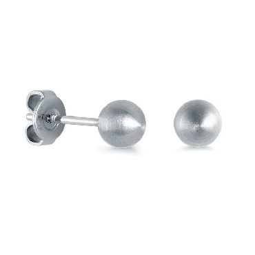 Italgem stainless steel brushed 5mm ball stud earrings