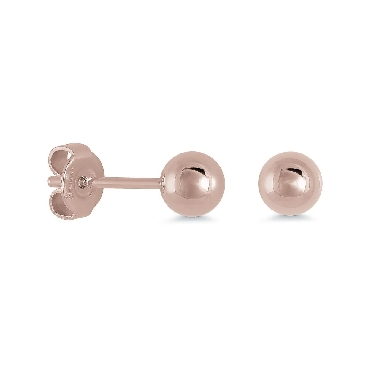 Italgem stainless steel rose IP 6mm brushed ball stud earrings