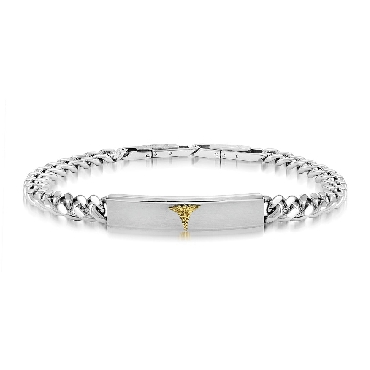 Italgem Steel gold-ip medic alert bracelet.