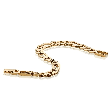 Italgem stainless steel gold I.P 9.5mm figaro link bracelet.