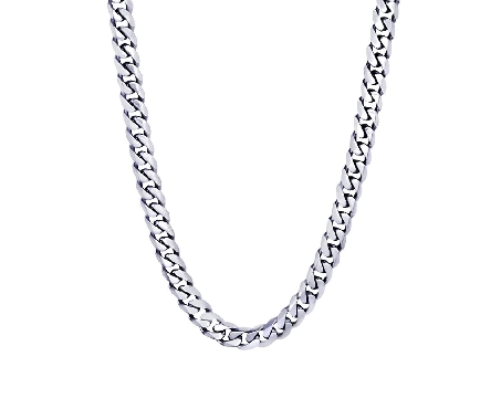 Italgem stainless steel 7.7mm curb necklace 22