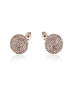 Sterling silver earring polished rose gold plated