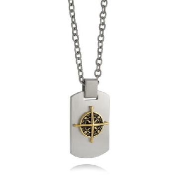 Italgem stainless steel gold Ip compass dog tag.