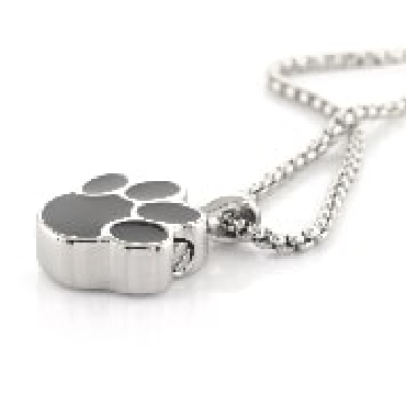 Italgem stainless steel paw urn pendant necklace.