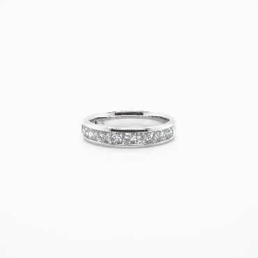 14k White gold channel wedding band 1.00ct