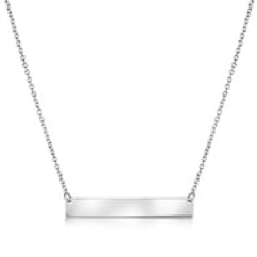 Italgem stainless steel bar plate necklace.