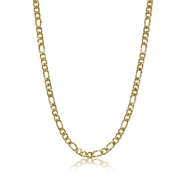 Yellow-IP Steel-9.5MM Figaro-link 22  +2   necklace