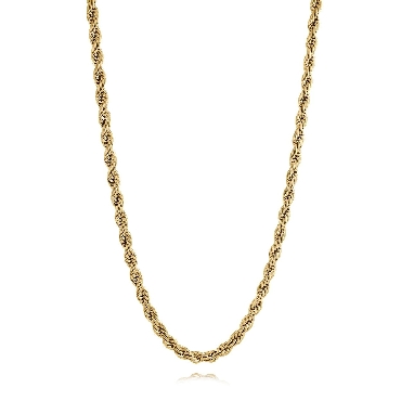 Italgem stainless steel gold plated 5mm rope chain 24  .