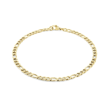 Stainless steel gold 45mm figaro anklet 10