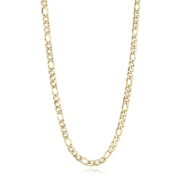 Italgem Stainless steel gold-IP 4.5mm figaro necklace 18