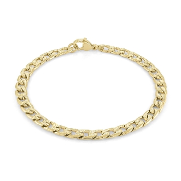 Italgem stainless steel gold IP 5mm diamond cut curb bracelet.