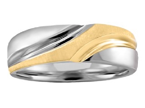 10K white and yellow gold men s band