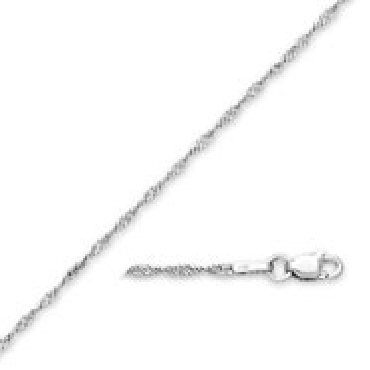 16 White Gold Singapore Chain necklace 10K Gold