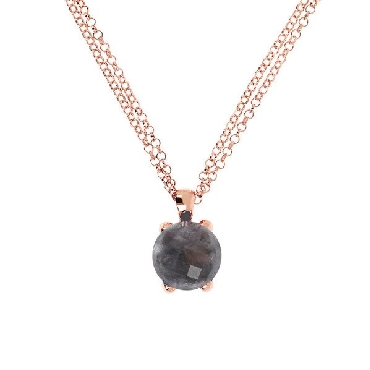 Bronzallure 18k rose gold plated pendant with rolo necklace.