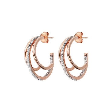 18k rose gold plated shiny gemstone earrings