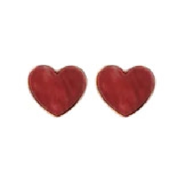 Bronzallure® 18K rose gold plated flat heart stone button earrings