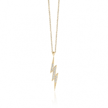 10k yellow gold lightning necklace 16+2